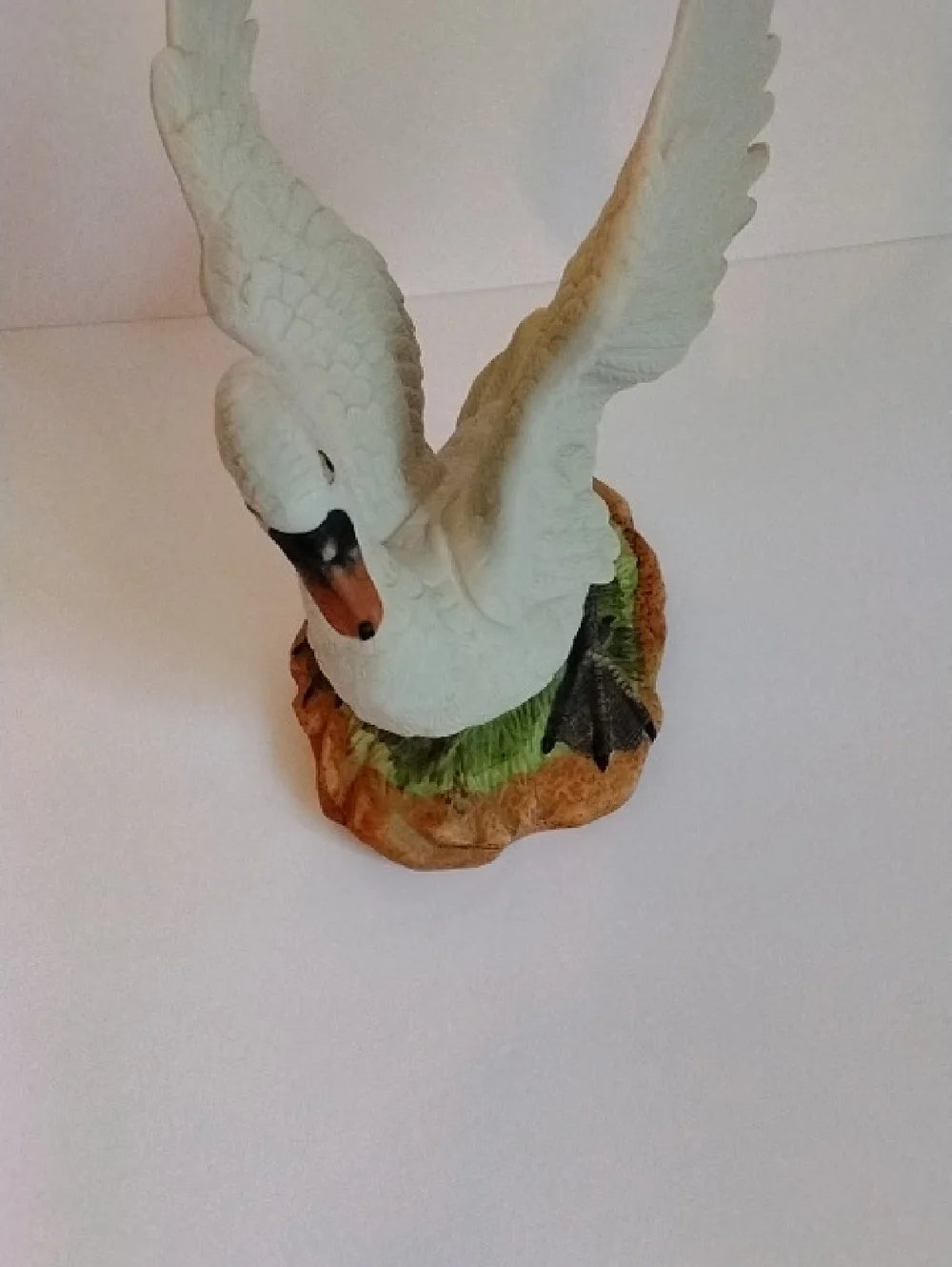 White Swan Bird Figurine Decorative Perch for Bird Areas